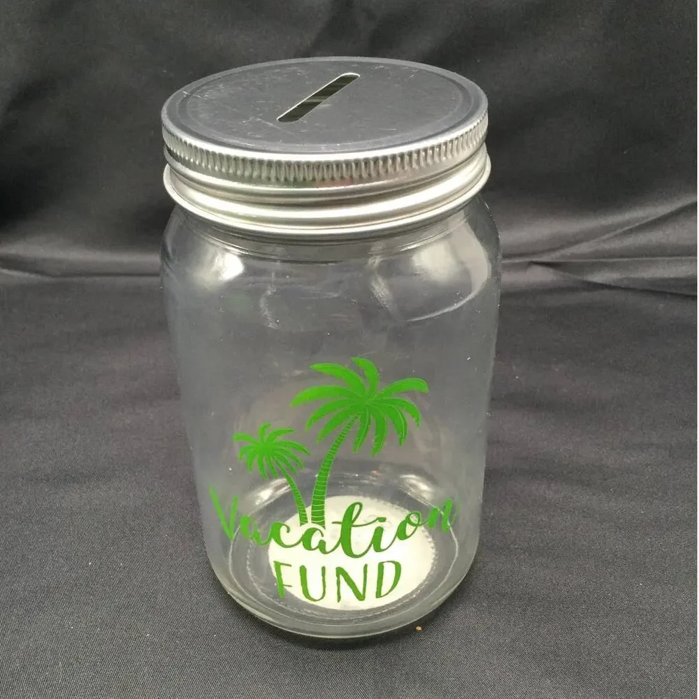 Mason Jar Bank for Vacation Fund